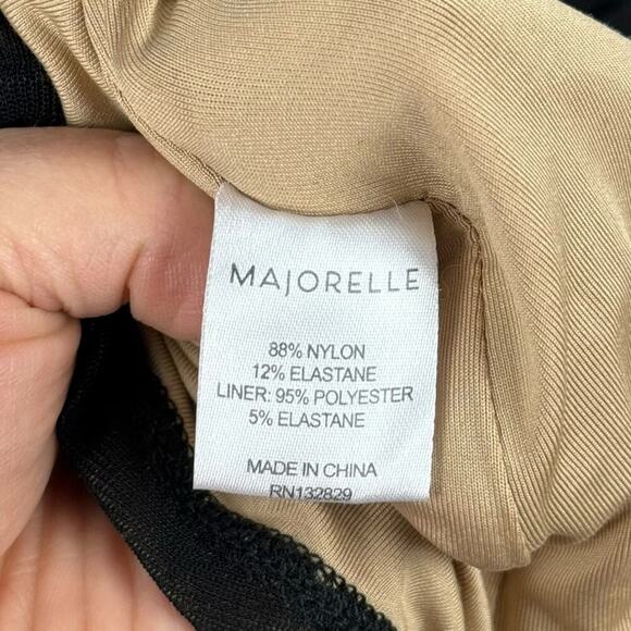 Majorelle Jardin Darling Ruched Dress in Black Lace Up Front Bodycon Size Large - Picture 10 of 15